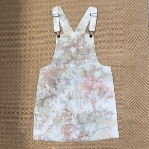 NWT Wild Fable Cream and Pink Tie-Dye Overalls Dress